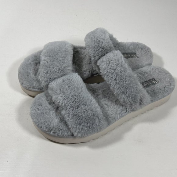 Koolaburra by Ugg Fuzz On Gray Slipper Sandals Women Size 11 - Picture 3 of 8